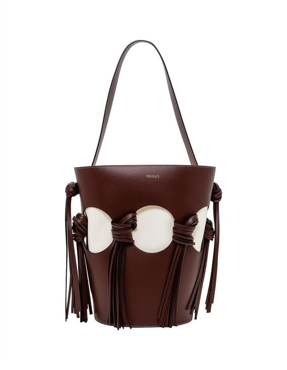 NEOUS Handbags - NEOUS Venus Bucket Shoulder Bag Calfskin leather Chocolate Brown